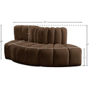  Manufacturer Color_Brown -- Arc 77" Brown Velvet Upholstered 3 pc Modular Sectional IMAGE 8