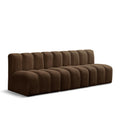  Manufacturer Color_Brown -- Arc 89.5" Brown Velvet Upholstered 3 pc Modular Sectional IMAGE 1