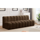  Manufacturer Color_Brown -- Arc 89.5" Brown Velvet Upholstered 3 pc Modular Sectional IMAGE 2