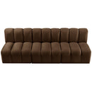 Meridian Arc Brown Velvet 3 pc Modular Sectional IMAGE 4
