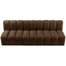 Manufacturer Color_Brown -- Arc 89.5" Brown Velvet Upholstered 3 pc Modular Sectional IMAGE 4