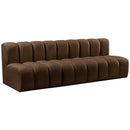  Manufacturer Color_Brown -- Arc 89.5" Brown Velvet Upholstered 3 pc Modular Sectional IMAGE 5