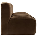  Manufacturer Color_Brown -- Arc 89.5" Brown Velvet Upholstered 3 pc Modular Sectional IMAGE 7