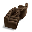 Meridian Arc Brown Velvet 4 pc Modular Sectional IMAGE 1