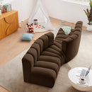 Manufacturer Color_Brown -- Arc 108" Brown Velvet Upholstered 4 pc Modular Sectional IMAGE 2
