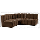  Manufacturer Color_Brown -- Arc 103" Brown Velvet Upholstered 4 pc Modular Sectional IMAGE 10