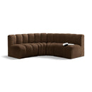  Manufacturer Color_Brown -- Arc 103" Brown Velvet Upholstered 4 pc Modular Sectional IMAGE 1