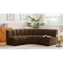  Manufacturer Color_Brown -- Arc 103" Brown Velvet Upholstered 4 pc Modular Sectional IMAGE 2