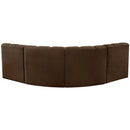  Manufacturer Color_Brown -- Arc 103" Brown Velvet Upholstered 4 pc Modular Sectional IMAGE 3