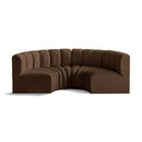  Manufacturer Color_Brown -- Arc 88" Brown Velvet Upholstered 4 pc Modular Sectional IMAGE 1