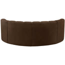  Manufacturer Color_Brown -- Arc 88" Brown Velvet Upholstered 4 pc Modular Sectional IMAGE 3