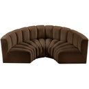  Manufacturer Color_Brown -- Arc 88" Brown Velvet Upholstered 4 pc Modular Sectional IMAGE 4