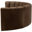  Manufacturer Color_Brown -- Arc 88" Brown Velvet Upholstered 4 pc Modular Sectional IMAGE 7