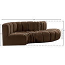 Meridian Arc Brown Velvet 4 pc Modular Sectional IMAGE 10