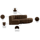  Manufacturer Color_Brown -- Arc 104" Brown Velvet Upholstered 4 pc Modular Sectional IMAGE 11