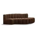  Manufacturer Color_Brown -- Arc 104" Brown Velvet Upholstered 4 pc Modular Sectional IMAGE 1