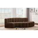  Manufacturer Color_Brown -- Arc 104" Brown Velvet Upholstered 4 pc Modular Sectional IMAGE 2