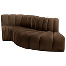  Manufacturer Color_Brown -- Arc 104" Brown Velvet Upholstered 4 pc Modular Sectional IMAGE 6