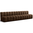  Manufacturer Color_Brown -- Arc 119" Brown Velvet Upholstered 4 pc Modular Sectional IMAGE 1