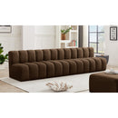  Manufacturer Color_Brown -- Arc 119" Brown Velvet Upholstered 4 pc Modular Sectional IMAGE 2