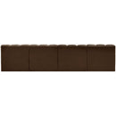  Manufacturer Color_Brown -- Arc 119" Brown Velvet Upholstered 4 pc Modular Sectional IMAGE 3