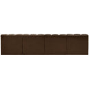 Meridian Arc Brown Velvet 4 pc Modular Sectional IMAGE 3