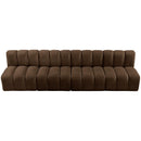  Manufacturer Color_Brown -- Arc 119" Brown Velvet Upholstered 4 pc Modular Sectional IMAGE 4