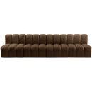  Manufacturer Color_Brown -- Arc 119" Brown Velvet Upholstered 4 pc Modular Sectional IMAGE 5