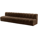  Manufacturer Color_Brown -- Arc 119" Brown Velvet Upholstered 4 pc Modular Sectional IMAGE 6
