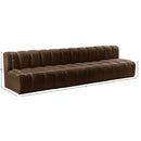  Manufacturer Color_Brown -- Arc 119" Brown Velvet Upholstered 4 pc Modular Sectional IMAGE 9