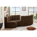  Manufacturer Color_Brown -- Arc 102" Brown Velvet Upholstered 4 pc Modular Sectional IMAGE 2