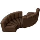  Manufacturer Color_Brown -- Arc 102" Brown Velvet Upholstered 4 pc Modular Sectional IMAGE 4