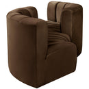 Manufacturer Color_Brown -- Arc 102" Brown Velvet Upholstered 4 pc Modular Sectional IMAGE 5