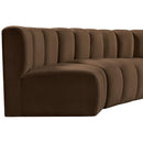  Manufacturer Color_Brown -- Arc 102" Brown Velvet Upholstered 4 pc Modular Sectional IMAGE 6