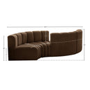  Manufacturer Color_Brown -- Arc 102" Brown Velvet Upholstered 4 pc Modular Sectional IMAGE 7