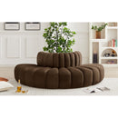  Manufacturer Color_Brown -- Arc 90" Brown Velvet Upholstered 4 pc Modular Sectional IMAGE 2