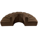  Manufacturer Color_Brown -- Arc 90" Brown Velvet Upholstered 4 pc Modular Sectional IMAGE 3