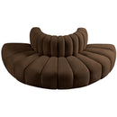  Manufacturer Color_Brown -- Arc 90" Brown Velvet Upholstered 4 pc Modular Sectional IMAGE 4