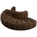  Manufacturer Color_Brown -- Arc 90" Brown Velvet Upholstered 4 pc Modular Sectional IMAGE 5
