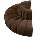  Manufacturer Color_Brown -- Arc 90" Brown Velvet Upholstered 4 pc Modular Sectional IMAGE 6