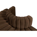 Meridian Arc Brown Velvet 4 pc Modular Sectional IMAGE 7