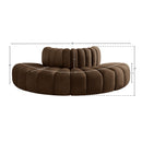  Manufacturer Color_Brown -- Arc 90" Brown Velvet Upholstered 4 pc Modular Sectional IMAGE 8