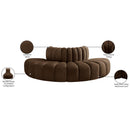  Manufacturer Color_Brown -- Arc 90" Brown Velvet Upholstered 4 pc Modular Sectional IMAGE 9