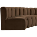  Manufacturer Color_Brown -- Arc 133" Brown Velvet Upholstered 5 pc Modular Sectional IMAGE 10