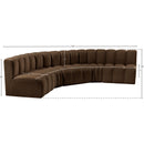 Meridian Arc Brown Velvet 5 pc Modular Sectional IMAGE 14