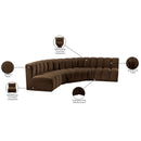 Manufacturer Color_Brown -- Arc 133" Brown Velvet Upholstered 5 pc Modular Sectional IMAGE 15