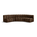  Manufacturer Color_Brown -- Arc 133" Brown Velvet Upholstered 5 pc Modular Sectional IMAGE 1