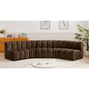 Meridian Arc Brown Velvet 5 pc Modular Sectional IMAGE 2