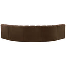  Manufacturer Color_Brown -- Arc 133" Brown Velvet Upholstered 5 pc Modular Sectional IMAGE 3