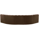 Meridian Arc Brown Velvet 5 pc Modular Sectional IMAGE 3